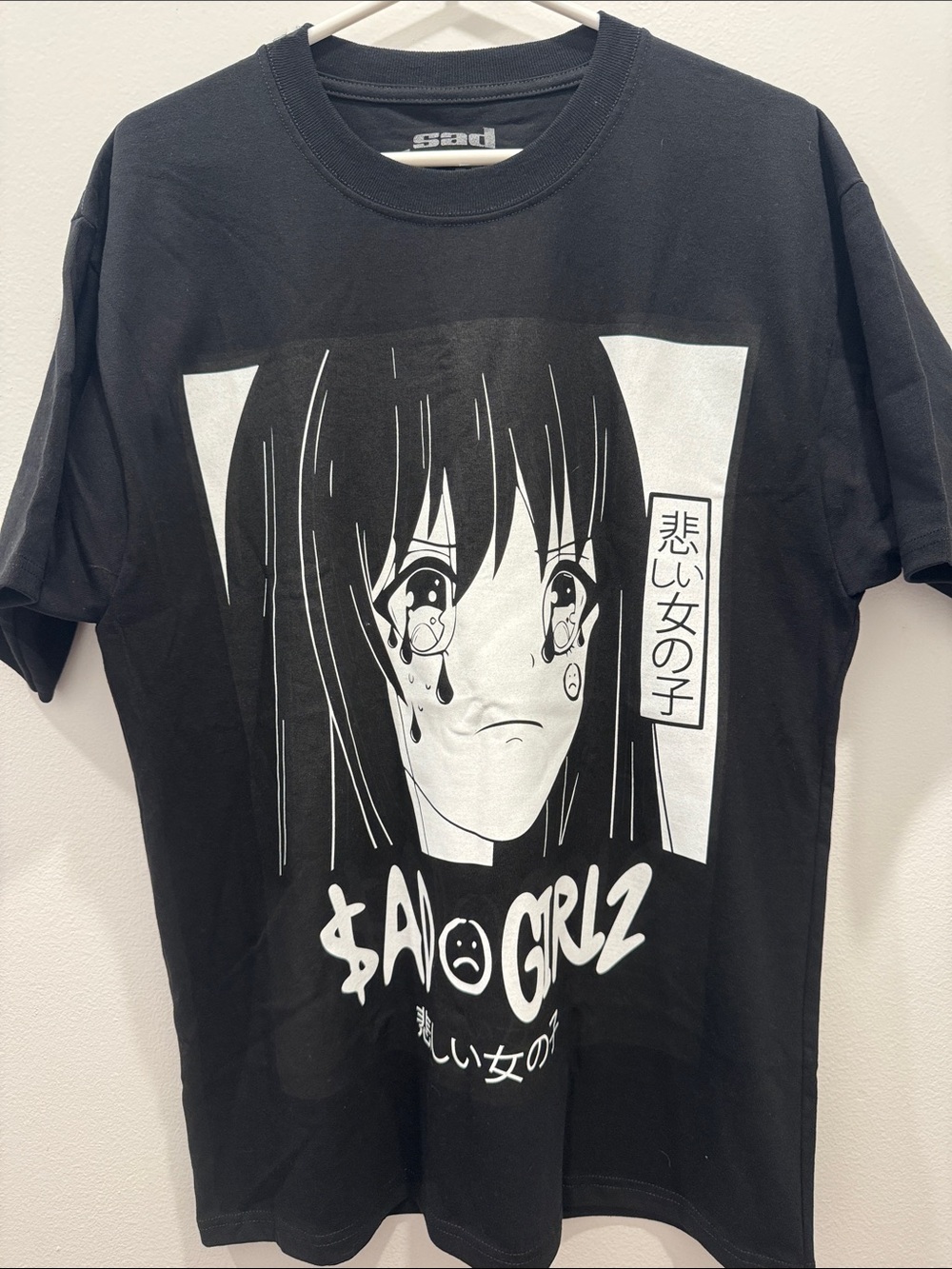 Black Graphic Tee for Kids - Anime Print